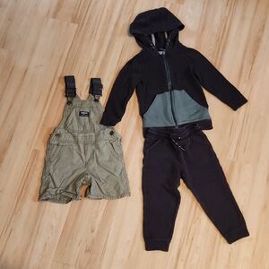 Kids Navy and Green Hoodie and Pants Set By Tommy Bahama And OSHCOSH Shorts